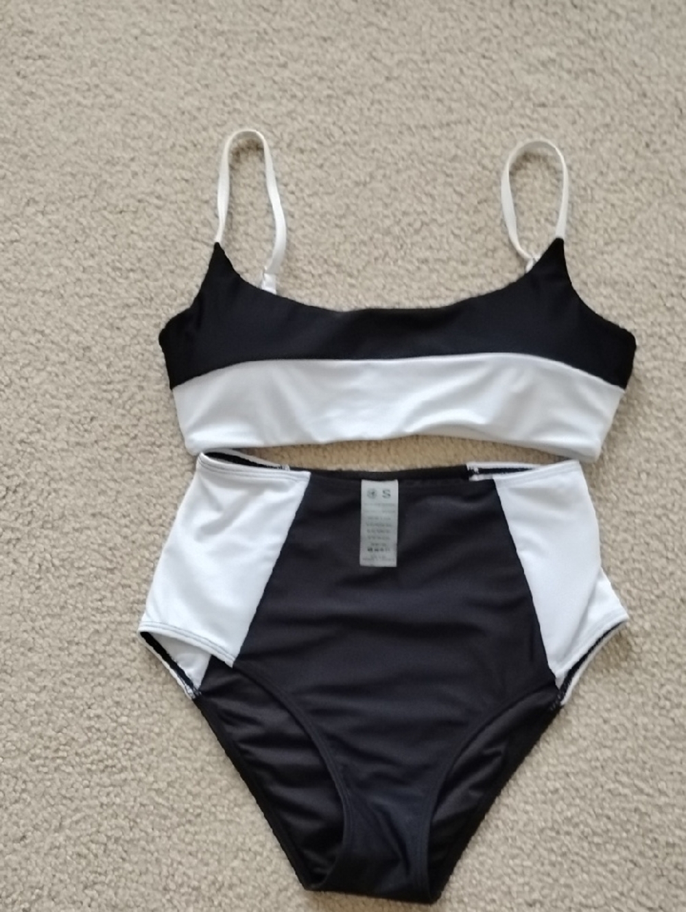 Black & White High-Waist Bikini Set